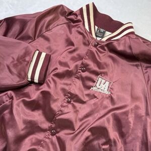 Vintage 80s 90s Alabama Crimson Tide Satin Bomber Jacket‎ USA Made XL Aristo JAC